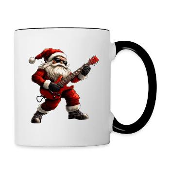 Guitarist Christmas - Contrasting Mug - white/black - Right