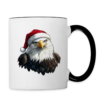Adler Weihnachten - Tasse zweifarbig - Weiß/Schwarz - Rechts