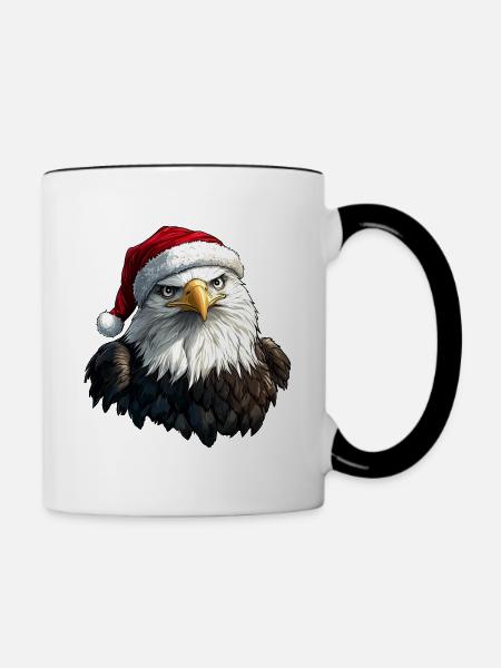 Adler Weihnachten - Tasse zweifarbig - Weiß/Schwarz