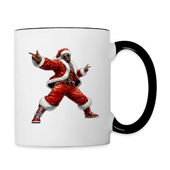 Rap Musik Weihnachten / Hip Hop - Tasse zweifarbig - Weiß/Schwarz - Rechts