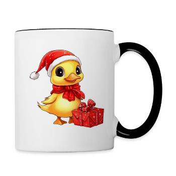 Entchen Christmas - Tasse zweifarbig - Weiß/Schwarz - Rechts
