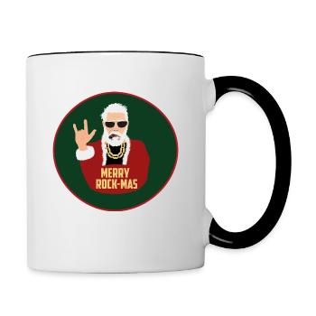 T-shirt Rock’n’Roll de Noël - Mug contrasté - blanc/noir - Droite