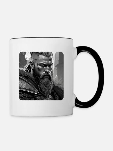 Stolzer Wikinger Krieger Germanen - Tasse zweifarbig - Weiß/Schwarz