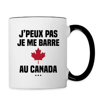 Je peux pas je me barre au Canada - Mug contrasté - blanc/noir - Droite