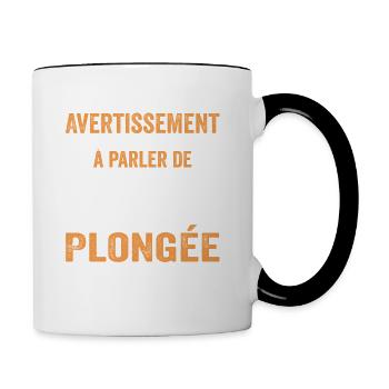 Talking About Diving at Any Time - Diving Humor - Contrasting Mug - white/black - Right