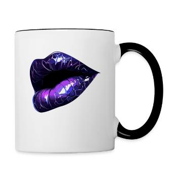 küssen - Tasse zweifarbig - Weiß/Schwarz - Rechts