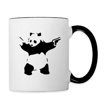Shooting Panda - Tasse zweifarbig - Weiß/Schwarz - Rechts