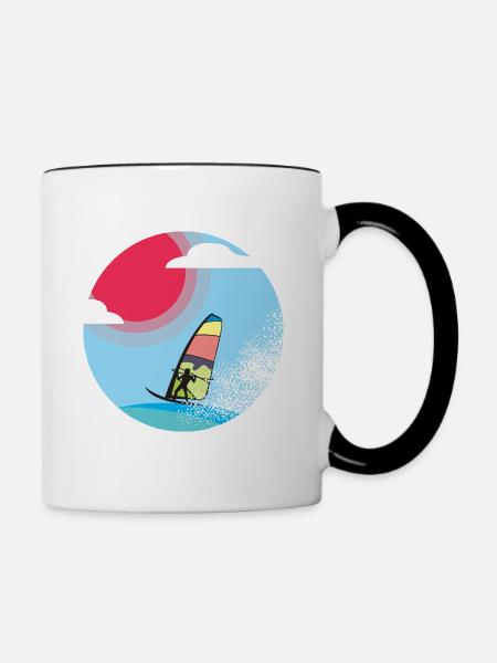 Windsurfer - Tasse zweifarbig - Weiß/Schwarz