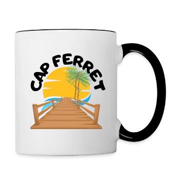 CAP FERRET France Dune du Pilat Truc Vert - Mug contrasté - blanc/noir - Droite
