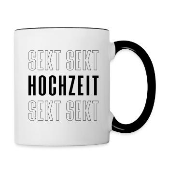 JGA Sekt Hochzeit Sekt Junggesellinnenenabschied - Tasse zweifarbig - Weiß/Schwarz - Rechts