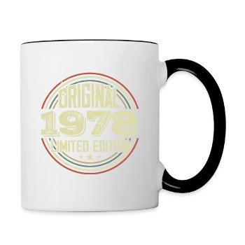 1978 Birthday Parties, A Legendary Vintage - Contrasting Mug - white/black - Right