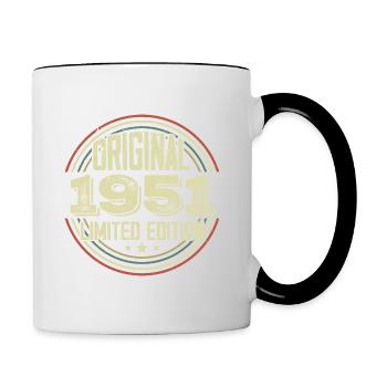1951 Birthday Parties, a legendary vintage - Contrasting Mug - white/black - Right