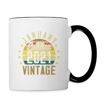 Legends were born in January 2021 - January 2021 - Contrasting Mug - white/black - Right