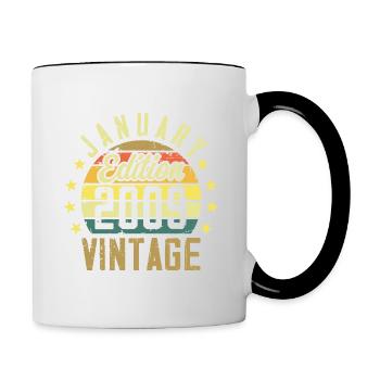 Legends were born in January 2009 - January 2009 - Contrasting Mug - white/black - Right