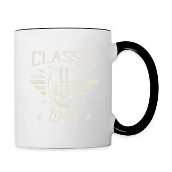Cadeau D’anniversaire Classique Vintage Né en 1944 - Mug contrasté - blanc/noir - Droite