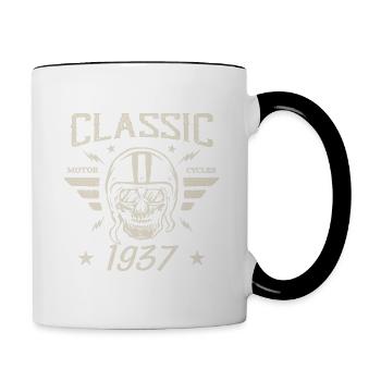 Cadeau D’anniversaire Classique Vintage Né en 1937 - Mug contrasté - blanc/noir - Droite