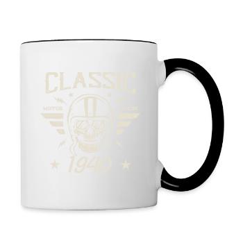 Vintage Klassisches Geburtstagsgeschenk geboren 1940 - Tasse zweifarbig - Weiß/Schwarz - Rechts
