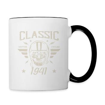 Klassisches Vintage-Geburtstagsgeschenk aus dem Jahr 1941 - Tasse zweifarbig - Weiß/Schwarz - Rechts