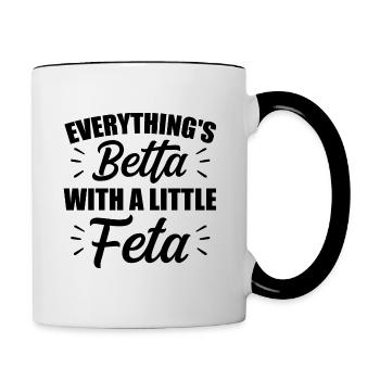 Betta poisson poisson poisson aquarium cadeau - Mug contrasté - blanc/noir - Droite
