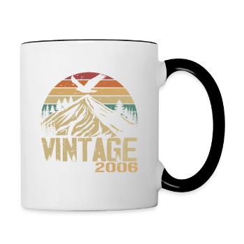 Vintage 2006 Cadeau Anniversaire 2006 Retro 2006 - Mug contrasté - blanc/noir - Droite