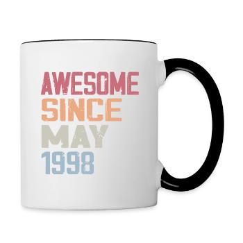May 1998 Birthday 1998 Retro 1998 May Vintage - Contrasting Mug - white/black - Right
