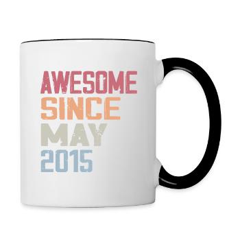 Mai 2015 Anniversaire 2015 Retro 2015 Mai Vintage - Mug contrasté - blanc/noir - Droite