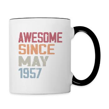 Mai 1957 Anniversaire 1957 Retro 1957 Mai Vintage - Mug contrasté - blanc/noir - Droite