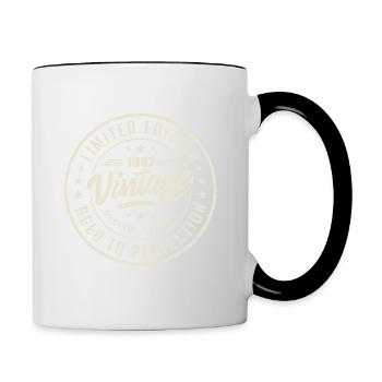Jahrgang 1967 Geschenk 1967 Retro-Jubiläum 1967 - Tasse zweifarbig - Weiß/Schwarz - Rechts