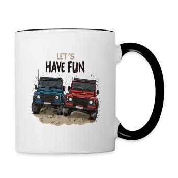 Defender Land 4x4 Rover Landy - Tasse zweifarbig - Weiß/Schwarz - Rechts