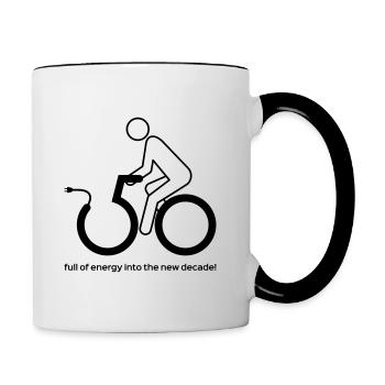 50th birthday e-biker - Contrasting Mug - white/black - Right