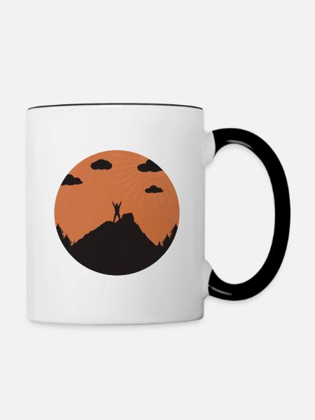 Auf dem Berg! - Tasse zweifarbig - Weiß/Schwarz