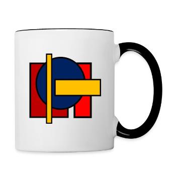 Bauhaus Kunst - Tasse zweifarbig - Weiß/Schwarz - Rechts