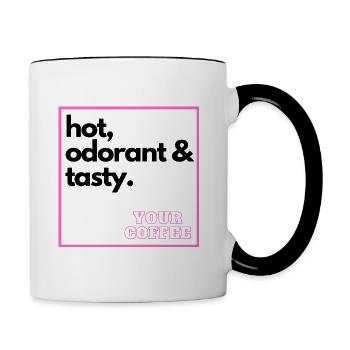 Your coffee - hot, odorant and tasty - Contrasting Mug - white/black - Right