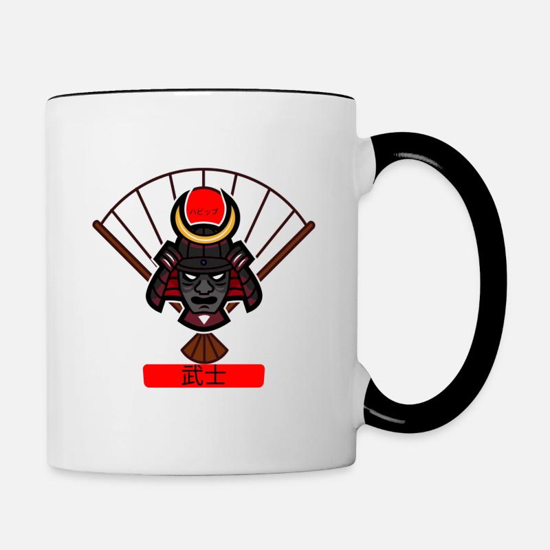 武士 "samurai" - Tasse zweifarbig - Weiß/Schwarz