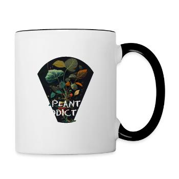 Plant Addicted - Pflanzensüchtig - Contrasting Mug - white/black - Right