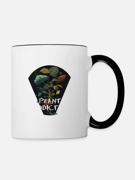Plant Addicted - Pflanzensüchtig - Tasse zweifarbig - Weiß/Schwarz