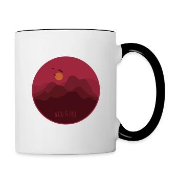 wild and free - Contrasting Mug - white/black - Right