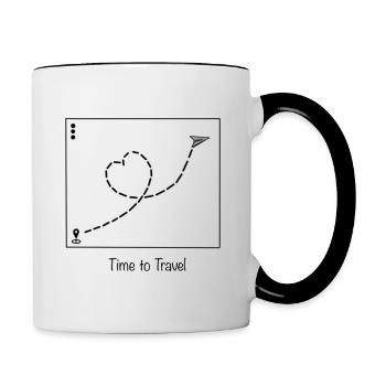 Time to travel - Contrasting Mug - white/black - Right