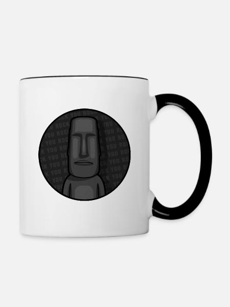 You Rock - Moai Statur - Tasse zweifarbig - Weiß/Schwarz