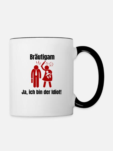 Bräutigam - Tasse zweifarbig - Weiß/Schwarz