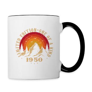 Vintage, 1950er, Retro, 1950er, 1950er, Geburtstagsgeschenk - Tasse zweifarbig - Weiß/Schwarz - Rechts