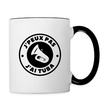 Ich kann nicht schnorcheln - Tasse zweifarbig - Weiß/Schwarz - Rechts