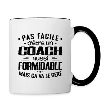 COACH Entraineur Sportif Cadeau Coach Formidable - Mug contrasté - blanc/noir - Droite