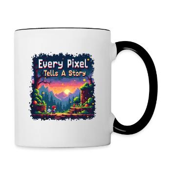 Chaque pixel raconte une histoire - Retro Gaming - Mug contrasté - blanc/noir - Droite