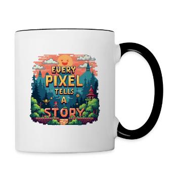 Chaque pixel raconte une histoire - Retro Gaming - Mug contrasté - blanc/noir - Droite
