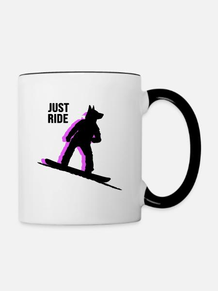 snowboard freestyle - Tasse zweifarbig - Weiß/Schwarz