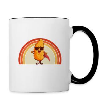 Lustige Nug-Life Kinder Kleinkind Ich liebe Chicken Nuggets - Tasse zweifarbig - Weiß/Schwarz - Rechts