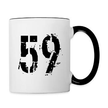 Nummer 59 - Tasse zweifarbig - Weiß/Schwarz - Rechts