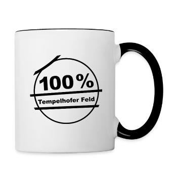 100 Tempelhofer Feld - Tasse zweifarbig - Weiß/Schwarz - Rechts