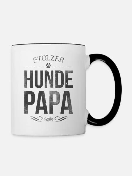 Stolzer Hundepapa - Tasse zweifarbig - Weiß/Schwarz